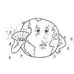 Earth Global Warming Drawing Black And White Stock Photo