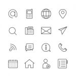 Simple Set Of Contact Us  Thin Line Icons Stock Photo