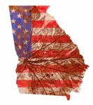 Georgia State Map Flag Pattern Stock Photo