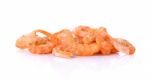 Dried Shrimp Isolated On A White Background Stock Photo