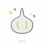Thin Line Icons, Garlic Bulb Stock Photo