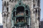The Rathaus-glockenspiel In Munich Stock Photo