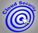 Cloud Security Shows Information Technology And Computer Stock Photo