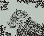 Leopard And Leaves Pattern Background Stock Photo
