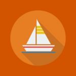 Travel Flat Icon. Sail Boat Stock Photo
