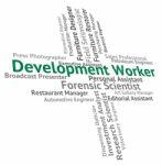 Development Worker Indicating Working Man And Job Stock Photo