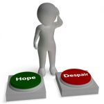 Hope Despair Buttons Shows Hopeful Or Desperation Stock Photo