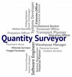 Quantity Surveyor Shows Measurer Surveyors And Text Stock Photo