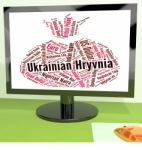 Ukrainian Hryvnia Means Foreign Exchange And Banknotes Stock Photo