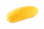 Yellow Whole Papaya Fruit On White Background Stock Photo
