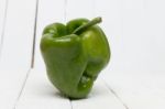 Fresh Green Bell Pepper Stock Photo