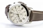 Men's Luxury Wrist Watch On White Background Stock Photo