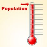 Thermometer Population Shows Thermostat Celsius And Temperature Stock Photo