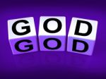 God Blocks Represent Deities Gods Or Holiness Stock Photo