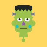 Head Of Green Zombie Stock Photo