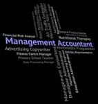 Management Accountant Indicates Balancing The Books And Accounta Stock Photo