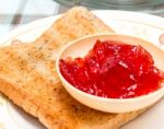 Jam And Toast Shows Meal Time And Butter Stock Photo