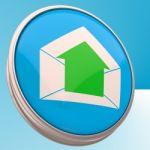 E-mail Symbol Shows Outgoing Electronic Mail Stock Photo