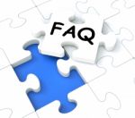Faq Puzzle Shows Inquiries And Questions Stock Photo