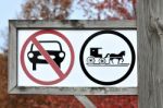 Only Horse-drawn Vehicles Sign Stock Photo