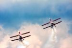 Team Guinot Wingwalkers Aerial Display At Biggin Hill Airshow Stock Photo
