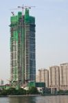 Under Construction Building In Bangkok, Thailand Stock Photo