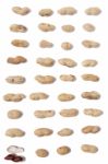 Peanuts Spreaded On A White Background Stock Photo