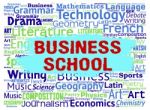 Business School Represents Study Studying And Educate Stock Photo