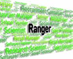Ranger Job Represents Policewoman Word And Position Stock Photo