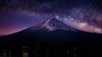 Fuji Mountain With Milky Way At Night Stock Photo
