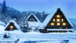 Shirakawa-go Village In Winter, Unesco World Heritage Sites, Japan Stock Photo