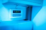 Measurement Air Conditioner In Power Source Room Stock Photo