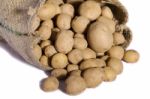 Sack Of Potatoes Stock Photo