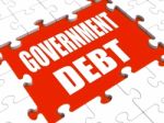 Government Debt Puzzle Shows Nation Penniless And Bankrupt Stock Photo