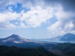 Bali Volcano, Agung Mountain From Kintamani In Bali Stock Photo