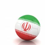 Iran Flag Soccer Ball Isolated White Background Stock Photo