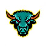 American Bison Head Sports Mascot Stock Photo
