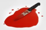 Knife And Blood Stock Photo