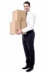 Where Shall I Place The Boxes ? Stock Photo