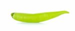 Green Hot Chili Pepper Isolated On The White Background Stock Photo