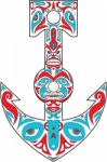 Anchor Totem Pole Northwest Coast Art Stock Photo