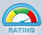 High Rating Indicates Percentage Dial And Excess Stock Photo