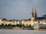 View Across The River Garonne Towards The Church Of St Martial Stock Photo