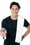 Handsome Muscular Man With Towel Stock Photo