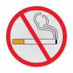 No Smoking Sign On White Background - Vecter Sign Design Stock Photo