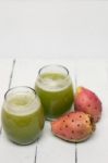 Juice Made From Opuntia Ficus-indica Cactus Fruits On A White Background Stock Photo