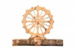 The Stone Wheel Of Law On Wood Stock Photo