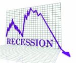 Recession Graph Negative Means Economic Depression 3d Rendering Stock Photo