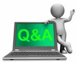 Q&a Laptop Shows Question And Answer Online Stock Photo