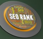 Seo Rank Indicates Search Engine And Keyword 3d Rendering Stock Photo